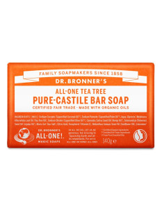 Pastilla de jabon de arbol del te bio 140g Dr. Bronner's